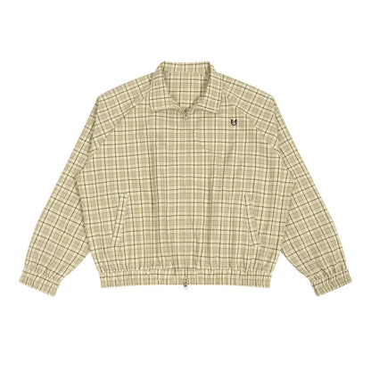 Men Plaid Full-Zip Track Jacket ODMPOD