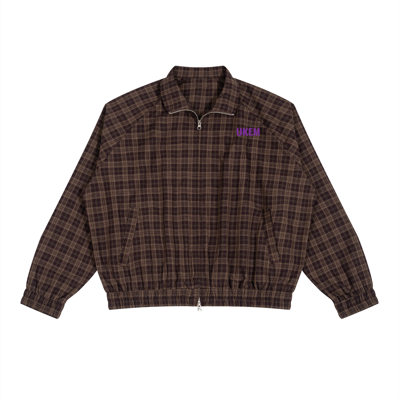 Men Plaid Full-Zip Track Jacket