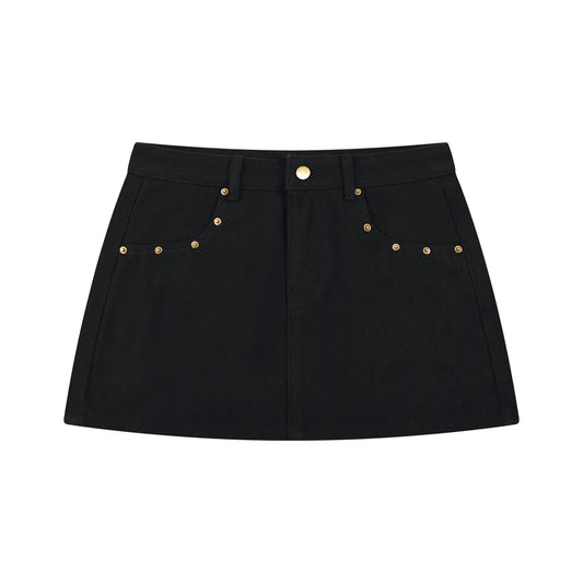 Women's Studded Denim Mini Skirt ODMPOD
