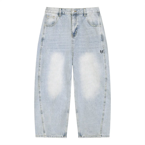 Men's Vintage Wash Sunfade Barrel Leg Jeans ODMPOD