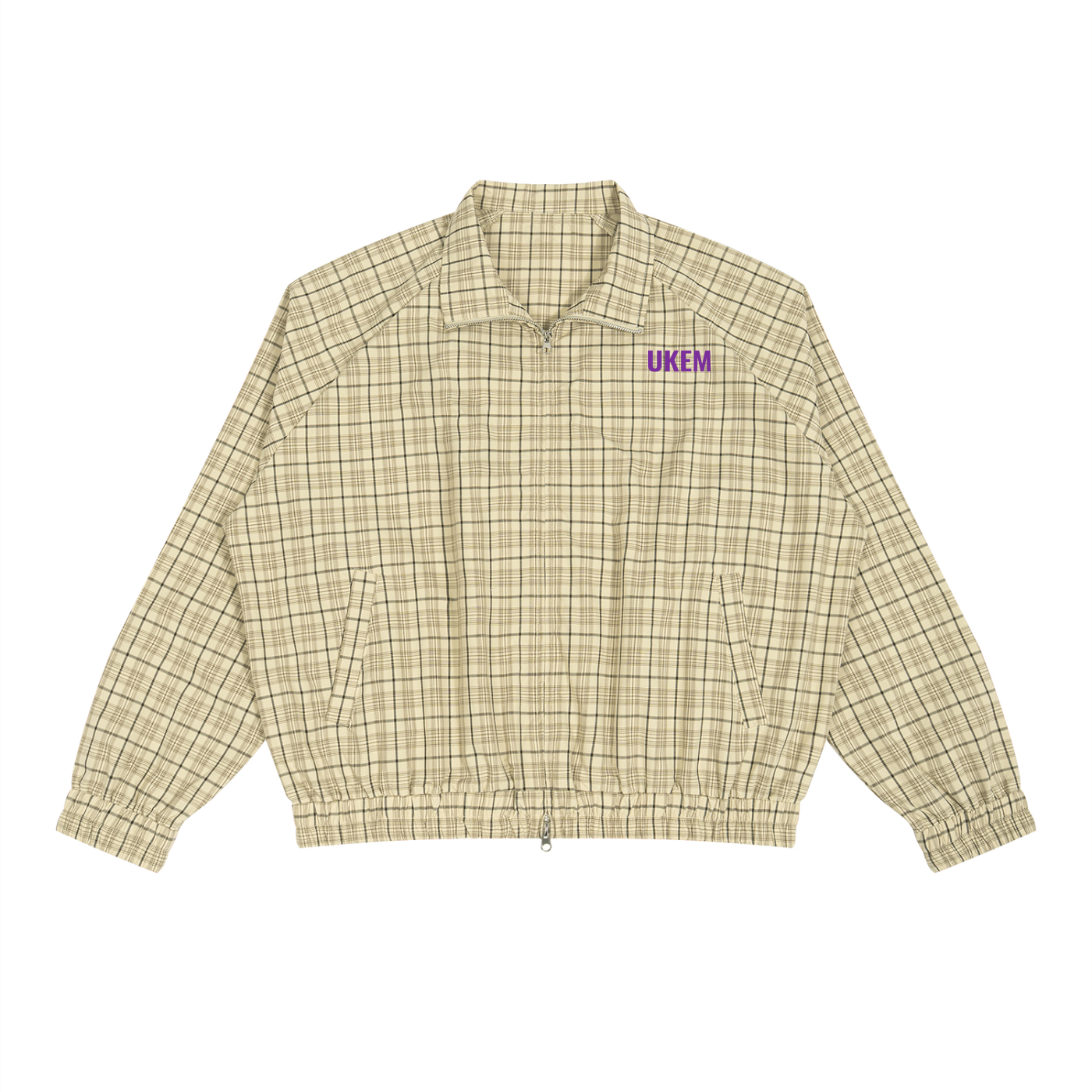 Men Plaid Full-Zip Track Jacket