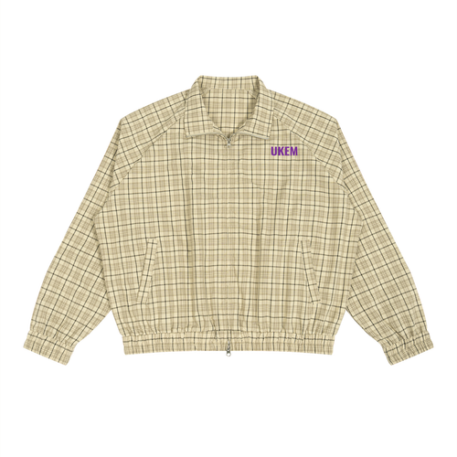 Men Plaid Full-Zip Track Jacket