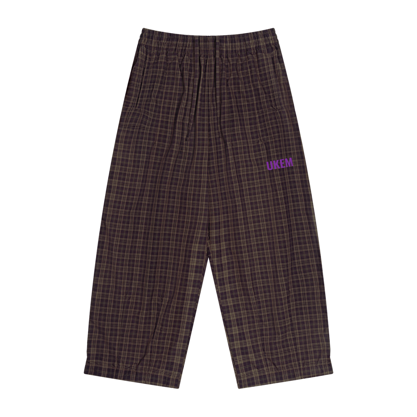 Men's Plaid Wide Leg Pants