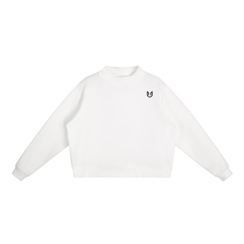 Women's Essential Fleece Mock-Neck Crew Sweatshirt