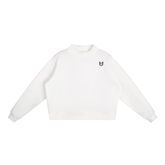Women's Essential Fleece Mock-Neck Crew Sweatshirt