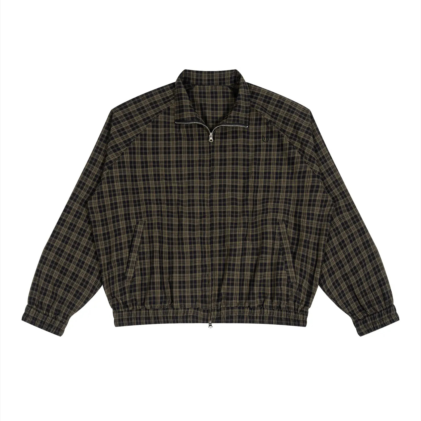 Men Plaid Full-Zip Track Jacket ODMPOD