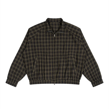 Men Plaid Full-Zip Track Jacket ODMPOD