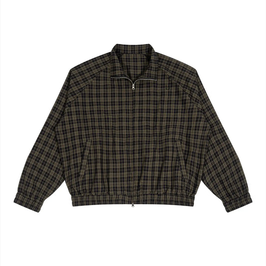 Men Plaid Full-Zip Track Jacket ODMPOD