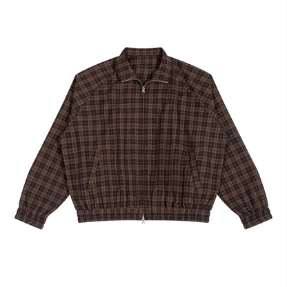 Men Plaid Full-Zip Track Jacket ODMPOD